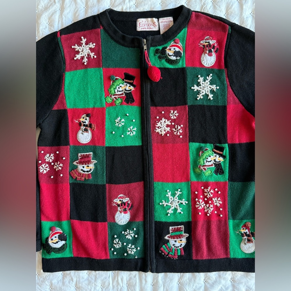Vintage 90s Patchwork Basic Edition Christmas Sno… - image 5